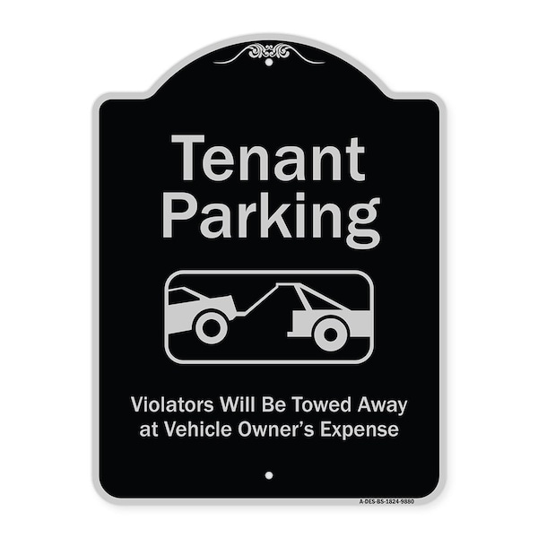 Designer Series-Tenant Parking Violators Towed Away With Graphic, 24" x 18", BS-1824-9880